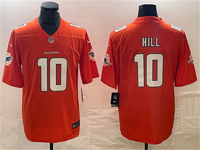 Men's Orange Miami Dolphins #10 Tyreek Hill Vapor Untouchable Limited Stitched Football Jersey